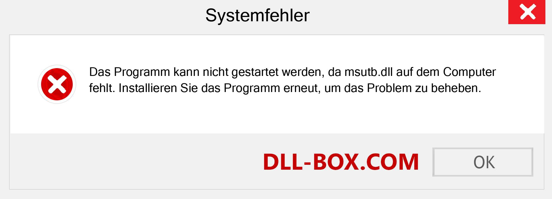 msutb.dll-Datei fehlt?. Download für Windows 7, 8, 10 - Fix msutb dll Missing Error unter Windows, Fotos, Bildern