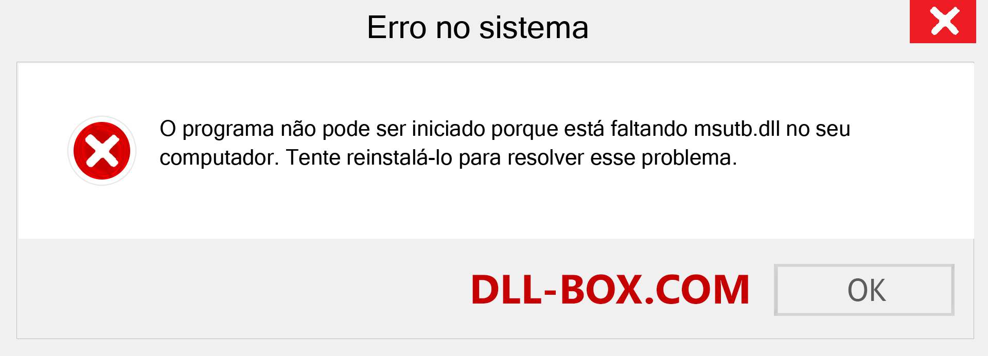 Arquivo msutb.dll ausente ?. Download para Windows 7, 8, 10 - Correção de erro ausente msutb dll no Windows, fotos, imagens